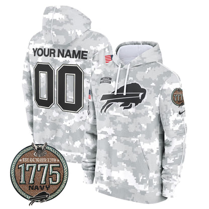 BUF 2024 Salute to Service Establishment Year Patch Custom Fleece Pullover Hoodie