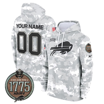 BUF 2024 Salute to Service Establishment Year Patch Custom Fleece Pullover Hoodie