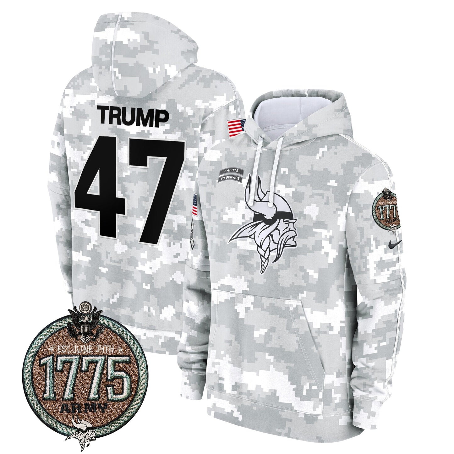 MIN 2024 Salute to Service Establishment Year Patch Fleece Pullover Hoodie