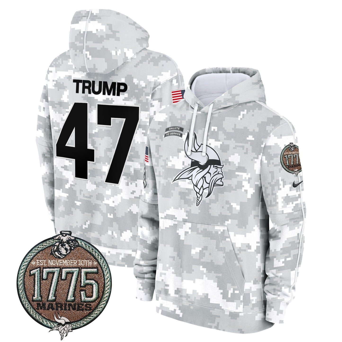 MIN 2024 Salute to Service Establishment Year Patch Fleece Pullover Hoodie