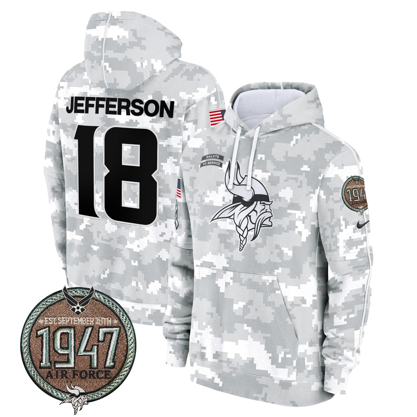 MIN 2024 Salute to Service Establishment Year Patch Fleece Pullover Hoodie