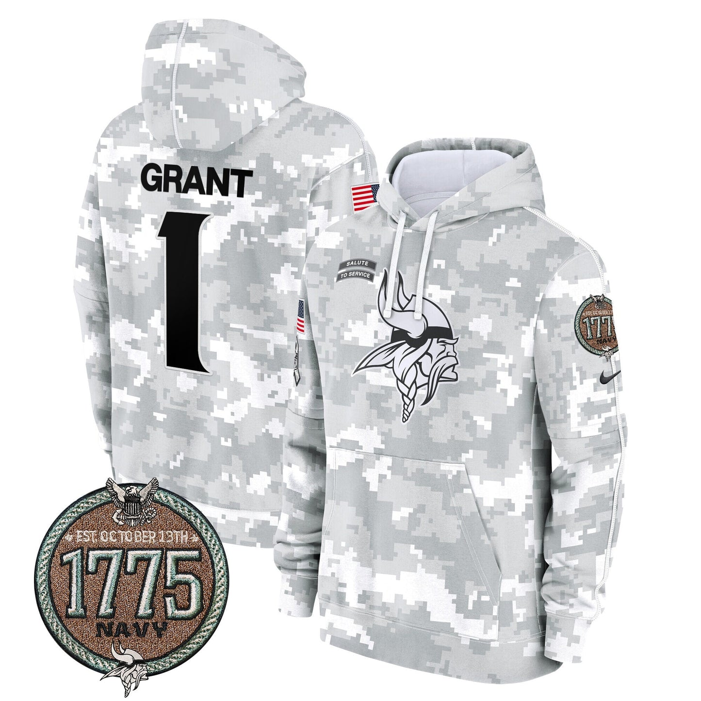 MIN 2024 Salute to Service Establishment Year Patch Fleece Pullover Hoodie