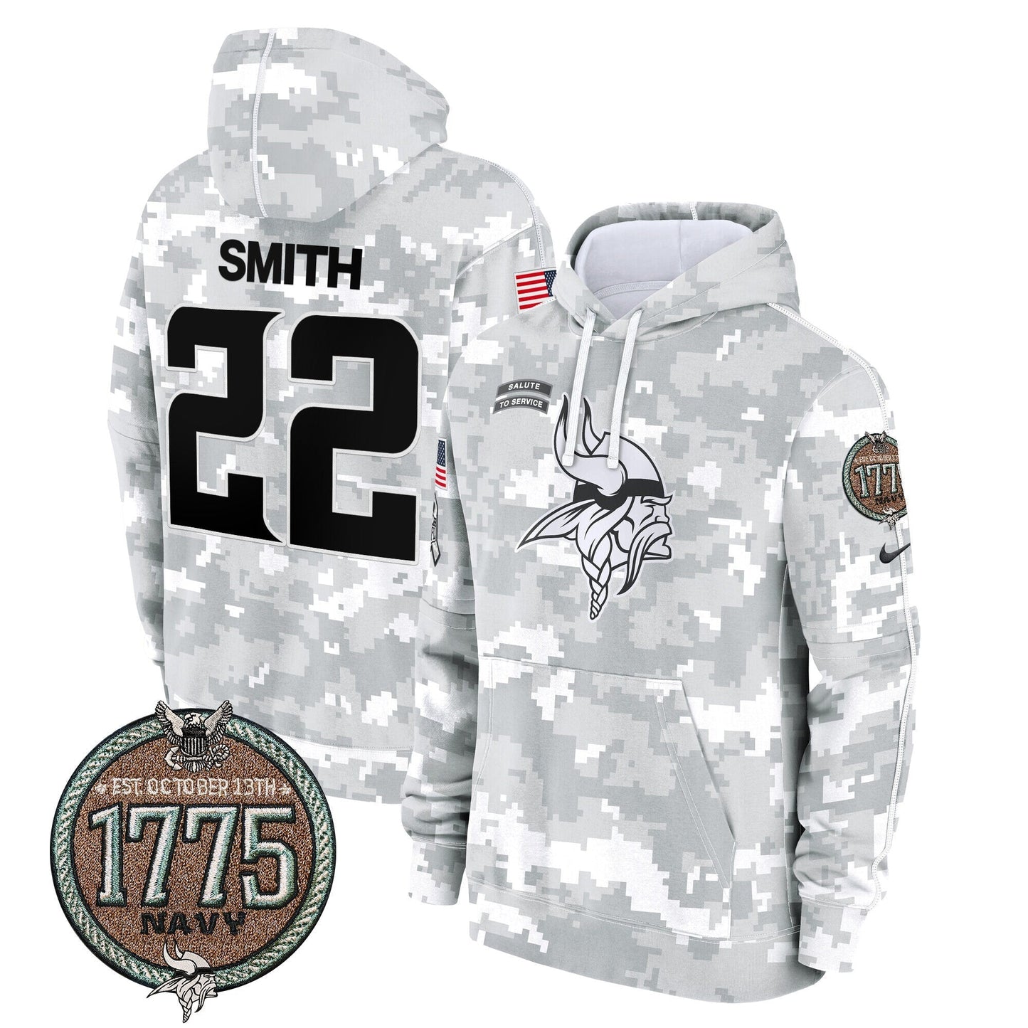 MIN 2024 Salute to Service Establishment Year Patch Fleece Pullover Hoodie