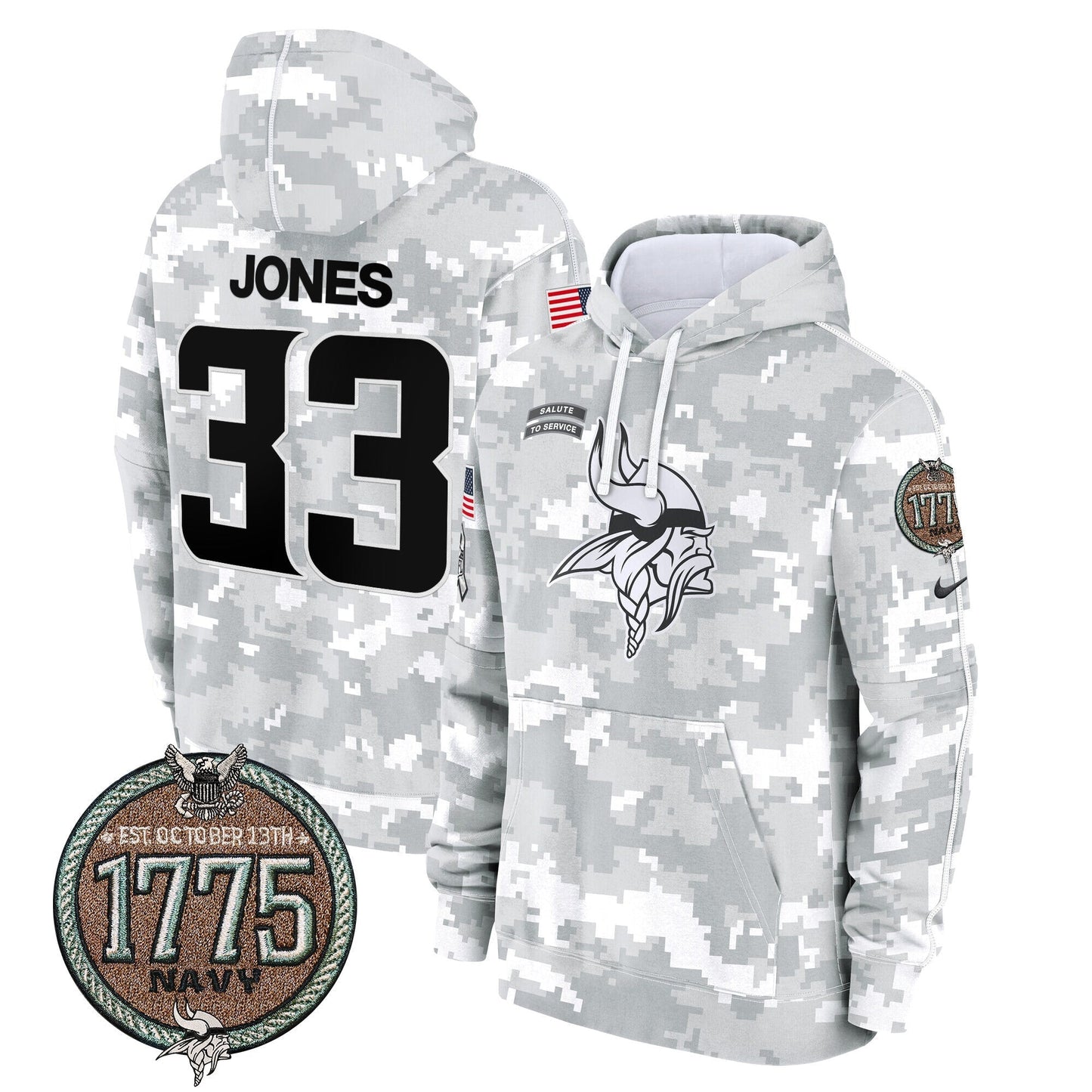 MIN 2024 Salute to Service Establishment Year Patch Fleece Pullover Hoodie