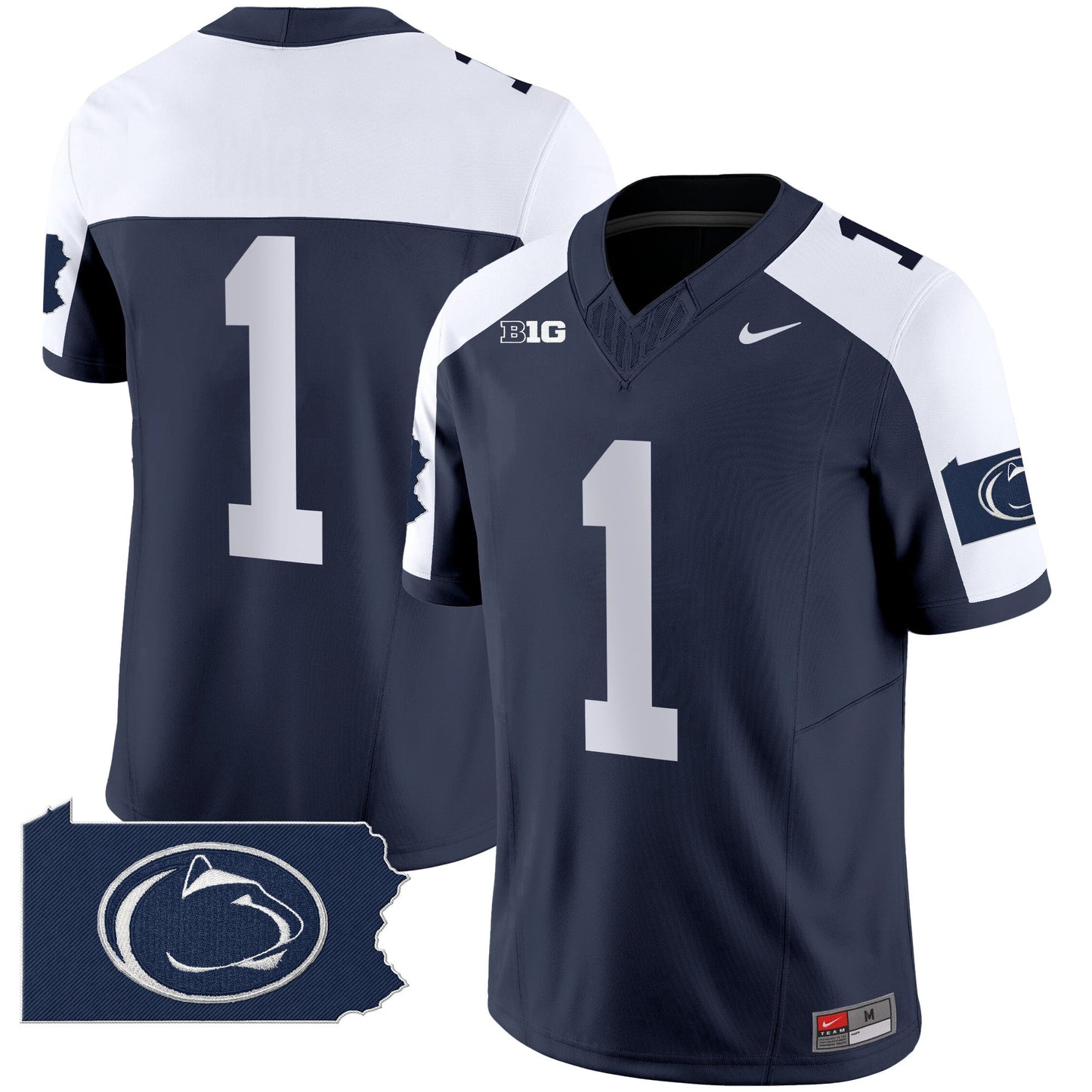 Penn State Nittany Lions 2024 Home Patch Vapor Limited Jersey - All Stitched