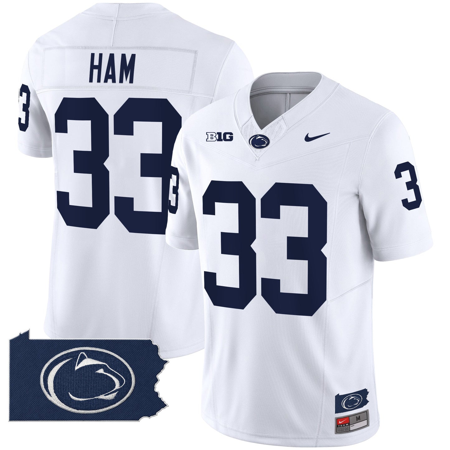 Penn State Nittany Lions 2024 Home Patch Vapor Limited Jersey - All Stitched