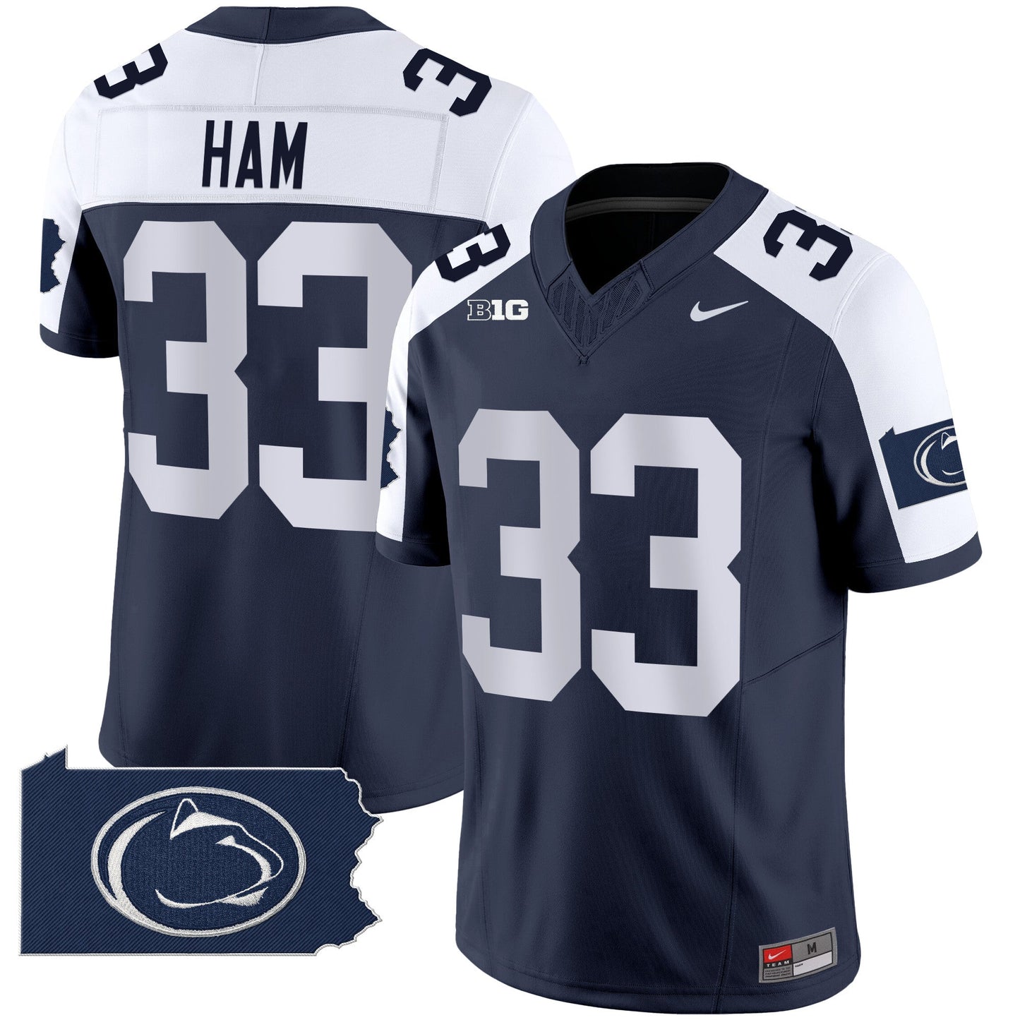Penn State Nittany Lions 2024 Home Patch Vapor Limited Jersey - All Stitched