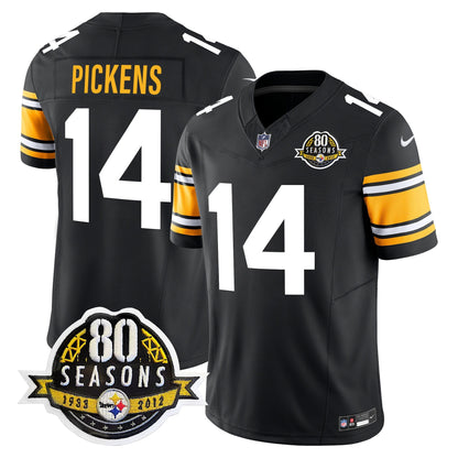 Pittsburgh  Steelers 80th Anniversary Patch Vapor Limited Jersey - All Stitched