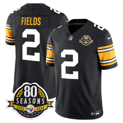 Pittsburgh  Steelers 80th Anniversary Patch Vapor Limited Jersey - All Stitched