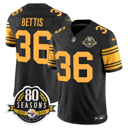 Pittsburgh  Steelers 80th Anniversary Patch Vapor Limited Jersey - All Stitched