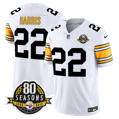 Pittsburgh  Steelers 80th Anniversary Patch Vapor Limited Jersey - All Stitched