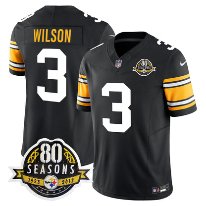 Pittsburgh  Steelers 80th Anniversary Patch Vapor Limited Jersey - All Stitched