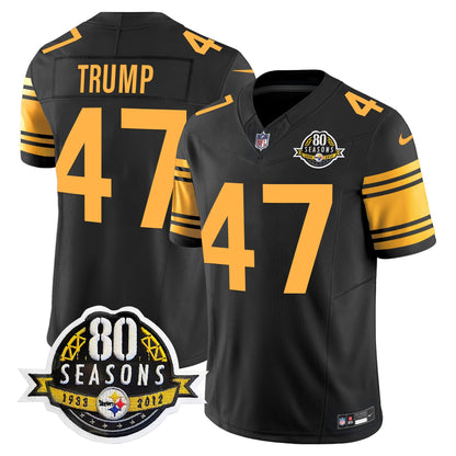 Pittsburgh  Steelers 80th Anniversary Patch Vapor Limited Jersey - All Stitched