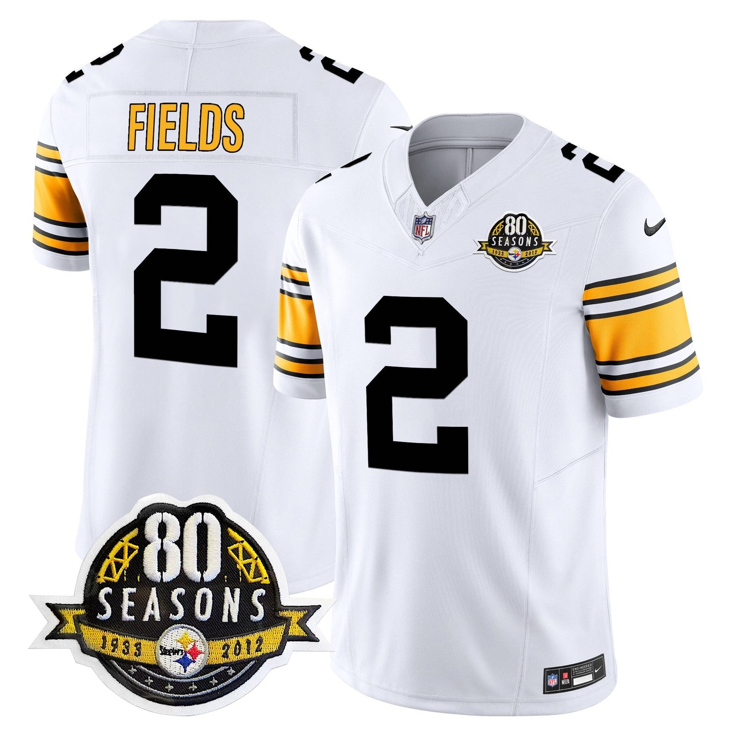 Pittsburgh  Steelers 80th Anniversary Patch Vapor Limited Jersey - All Stitched