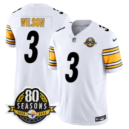 Pittsburgh  Steelers 80th Anniversary Patch Vapor Limited Jersey - All Stitched