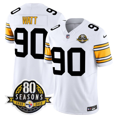 Pittsburgh  Steelers 80th Anniversary Patch Vapor Limited Jersey - All Stitched
