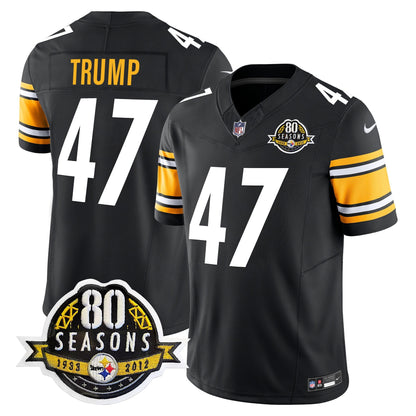 Pittsburgh  Steelers 80th Anniversary Patch Vapor Limited Jersey - All Stitched