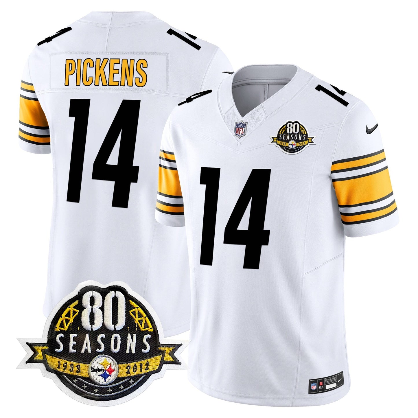 Pittsburgh  Steelers 80th Anniversary Patch Vapor Limited Jersey - All Stitched