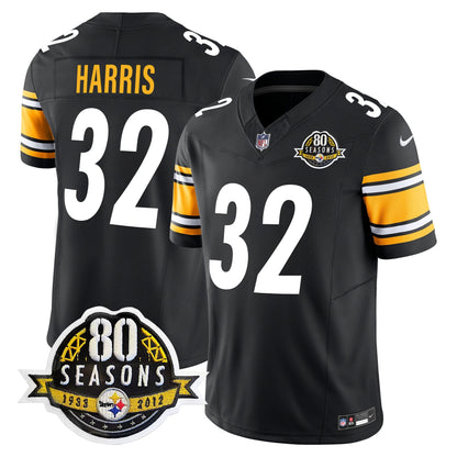 Pittsburgh  Steelers 80th Anniversary Patch Vapor Limited Jersey - All Stitched