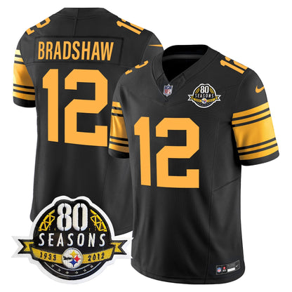 Pittsburgh  Steelers 80th Anniversary Patch Vapor Limited Jersey - All Stitched