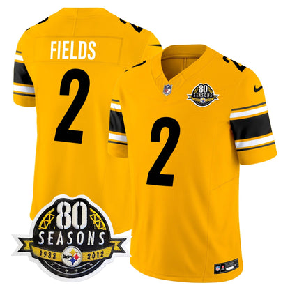 Pittsburgh  Steelers 80th Anniversary Patch Vapor Limited Jersey - All Stitched
