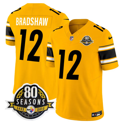 Pittsburgh  Steelers 80th Anniversary Patch Vapor Limited Jersey - All Stitched