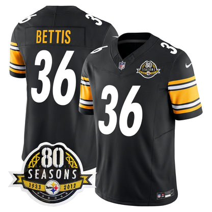 Pittsburgh  Steelers 80th Anniversary Patch Vapor Limited Jersey - All Stitched