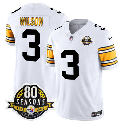 Pittsburgh  Steelers 80th Anniversary Patch Vapor Limited Jersey - All Stitched