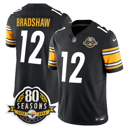 Pittsburgh  Steelers 80th Anniversary Patch Vapor Limited Jersey - All Stitched