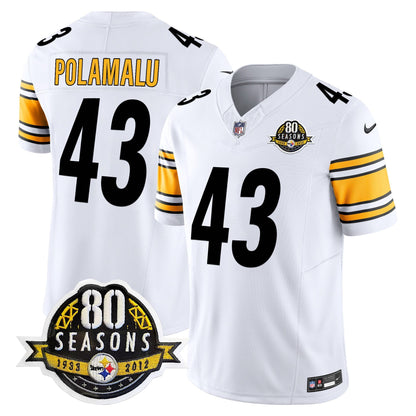 Pittsburgh  Steelers 80th Anniversary Patch Vapor Limited Jersey - All Stitched
