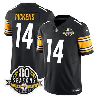 Pittsburgh  Steelers 80th Anniversary Patch Vapor Limited Jersey - All Stitched