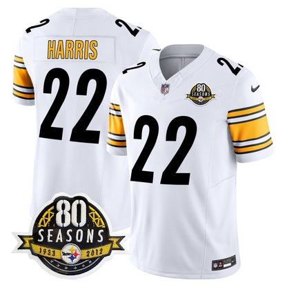 Pittsburgh  Steelers 80th Anniversary Patch Vapor Limited Jersey - All Stitched