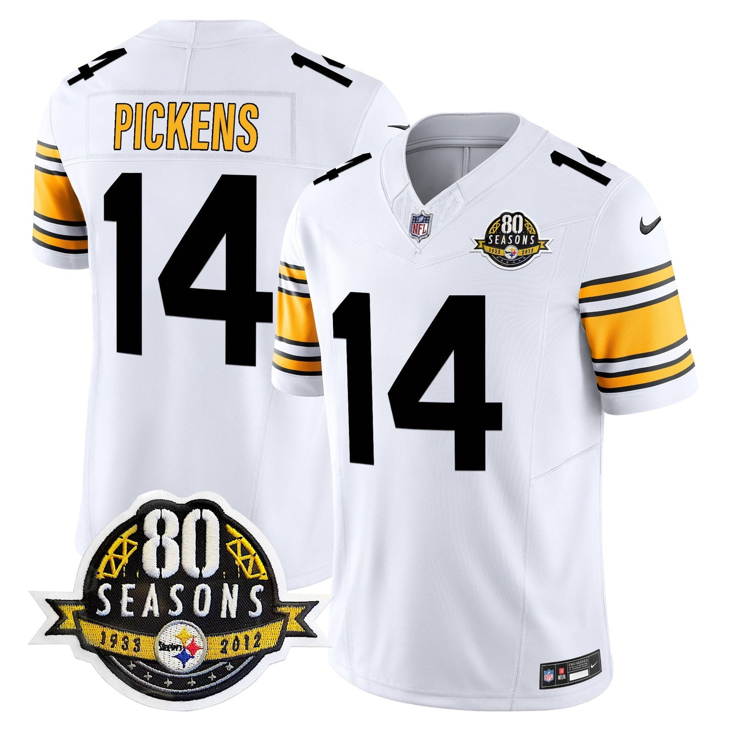 Pittsburgh  Steelers 80th Anniversary Patch Vapor Limited Jersey - All Stitched