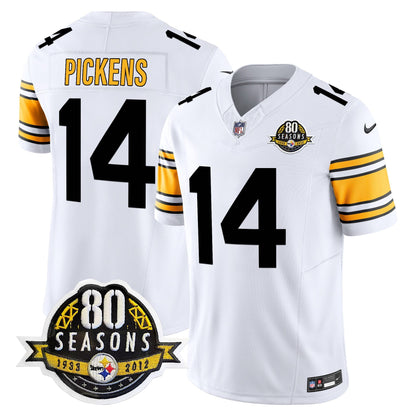 Pittsburgh  Steelers 80th Anniversary Patch Vapor Limited Jersey - All Stitched