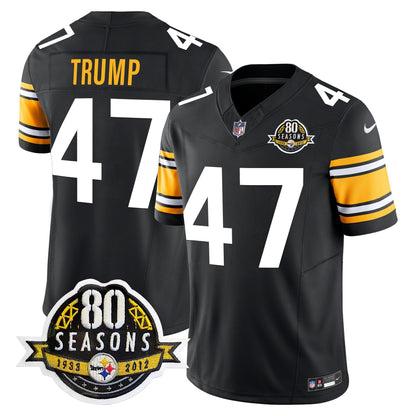 Pittsburgh  Steelers 80th Anniversary Patch Vapor Limited Jersey - All Stitched