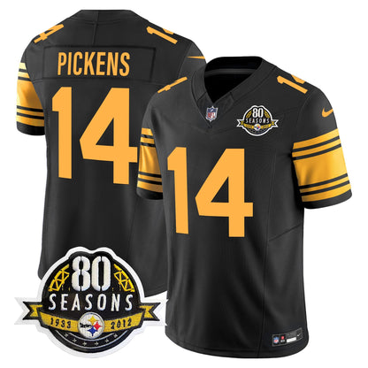 Pittsburgh  Steelers 80th Anniversary Patch Vapor Limited Jersey - All Stitched