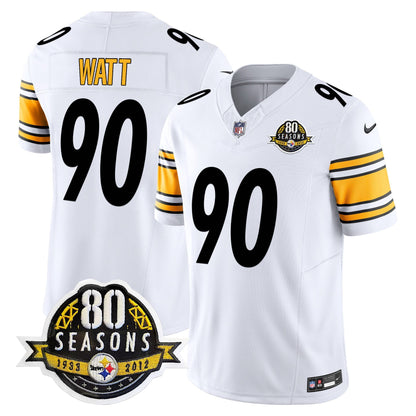 Pittsburgh  Steelers 80th Anniversary Patch Vapor Limited Jersey - All Stitched