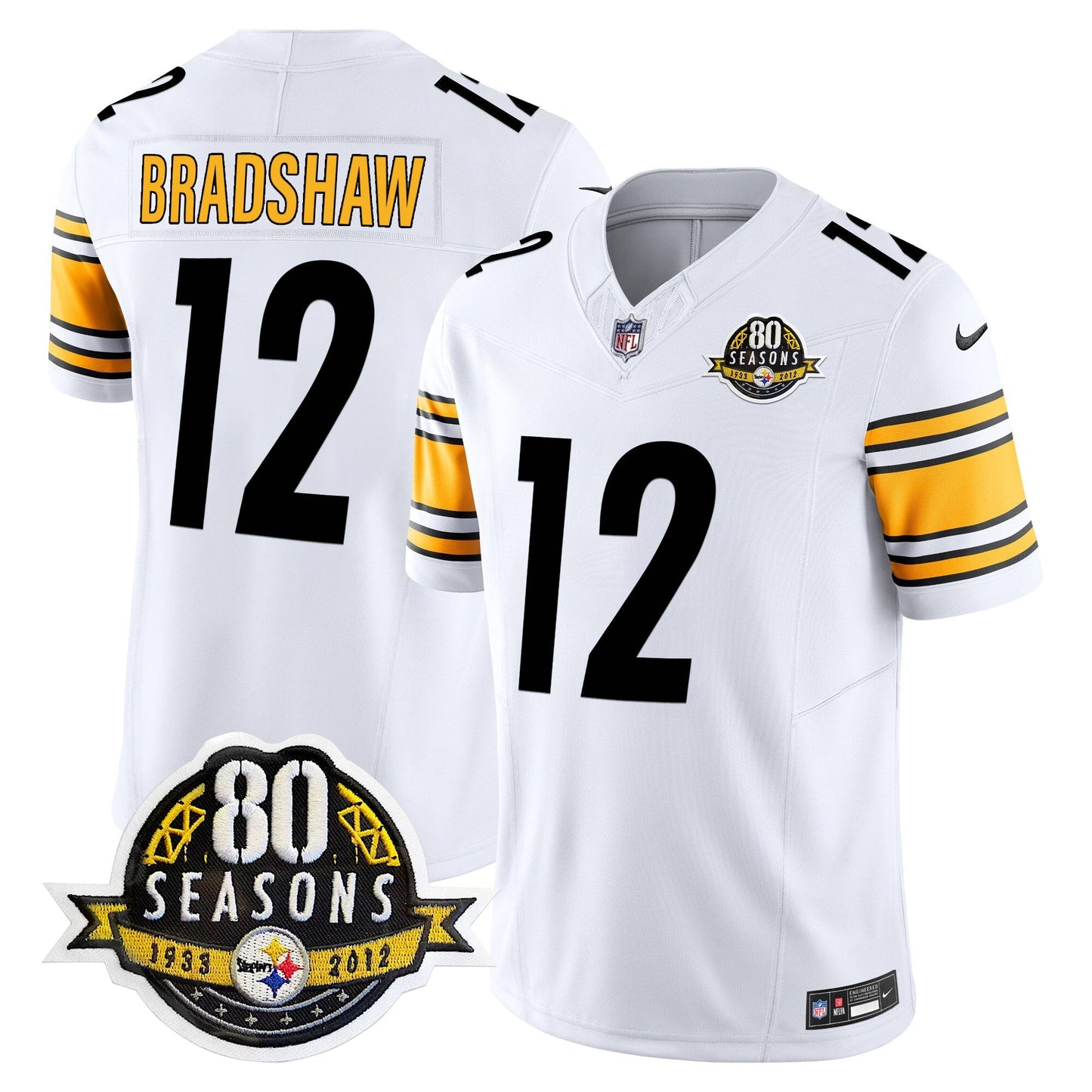 Pittsburgh  Steelers 80th Anniversary Patch Vapor Limited Jersey - All Stitched