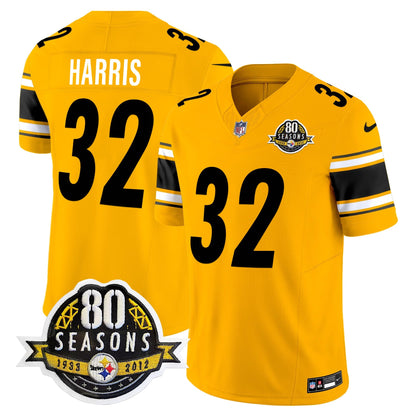 Pittsburgh  Steelers 80th Anniversary Patch Vapor Limited Jersey - All Stitched
