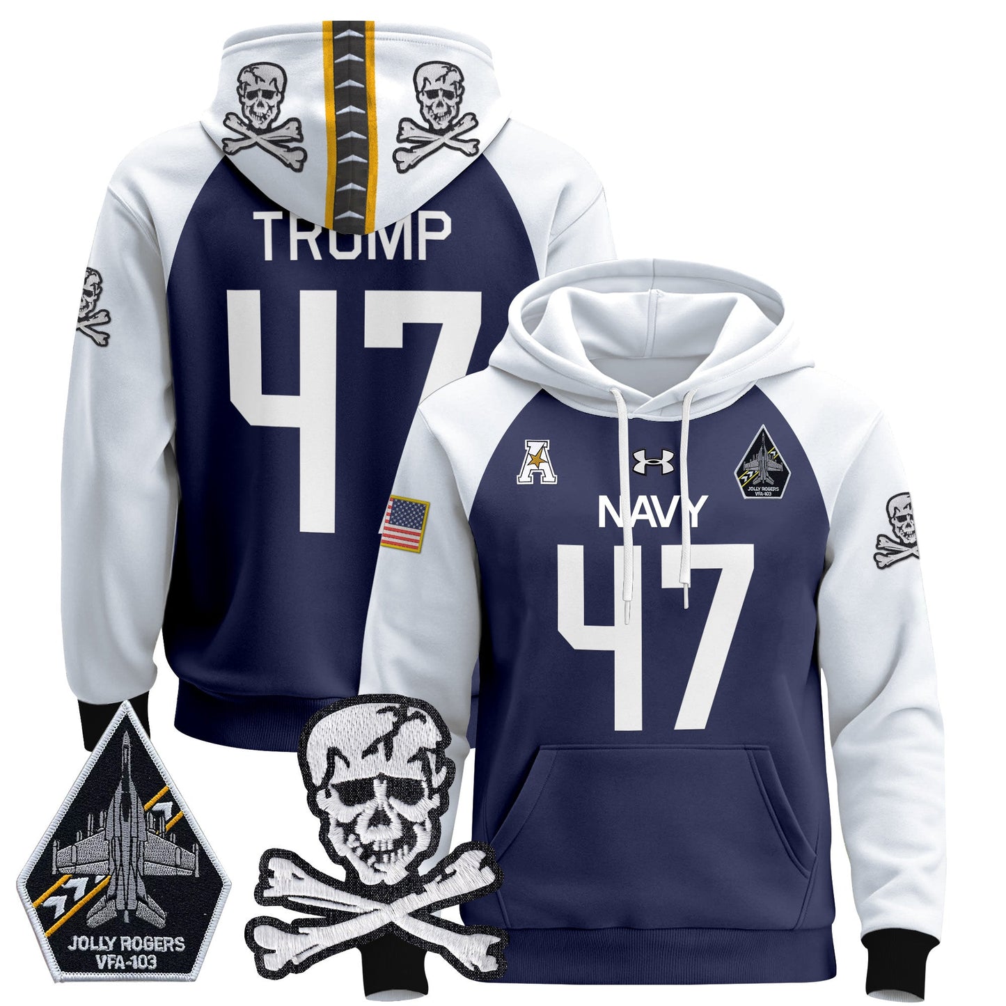 Navy Midshipmen 2024 Pullover Hoodie V2
