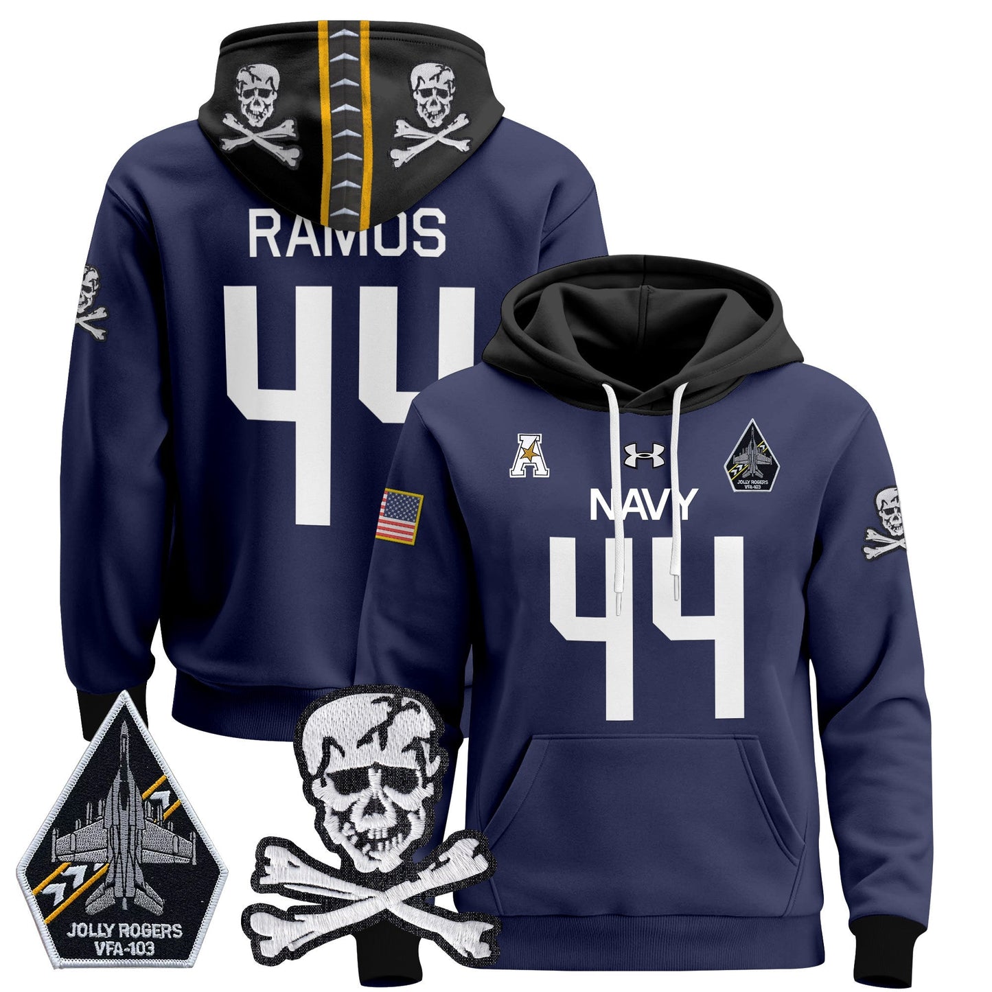 Navy Midshipmen 2024 Pullover Hoodie V2