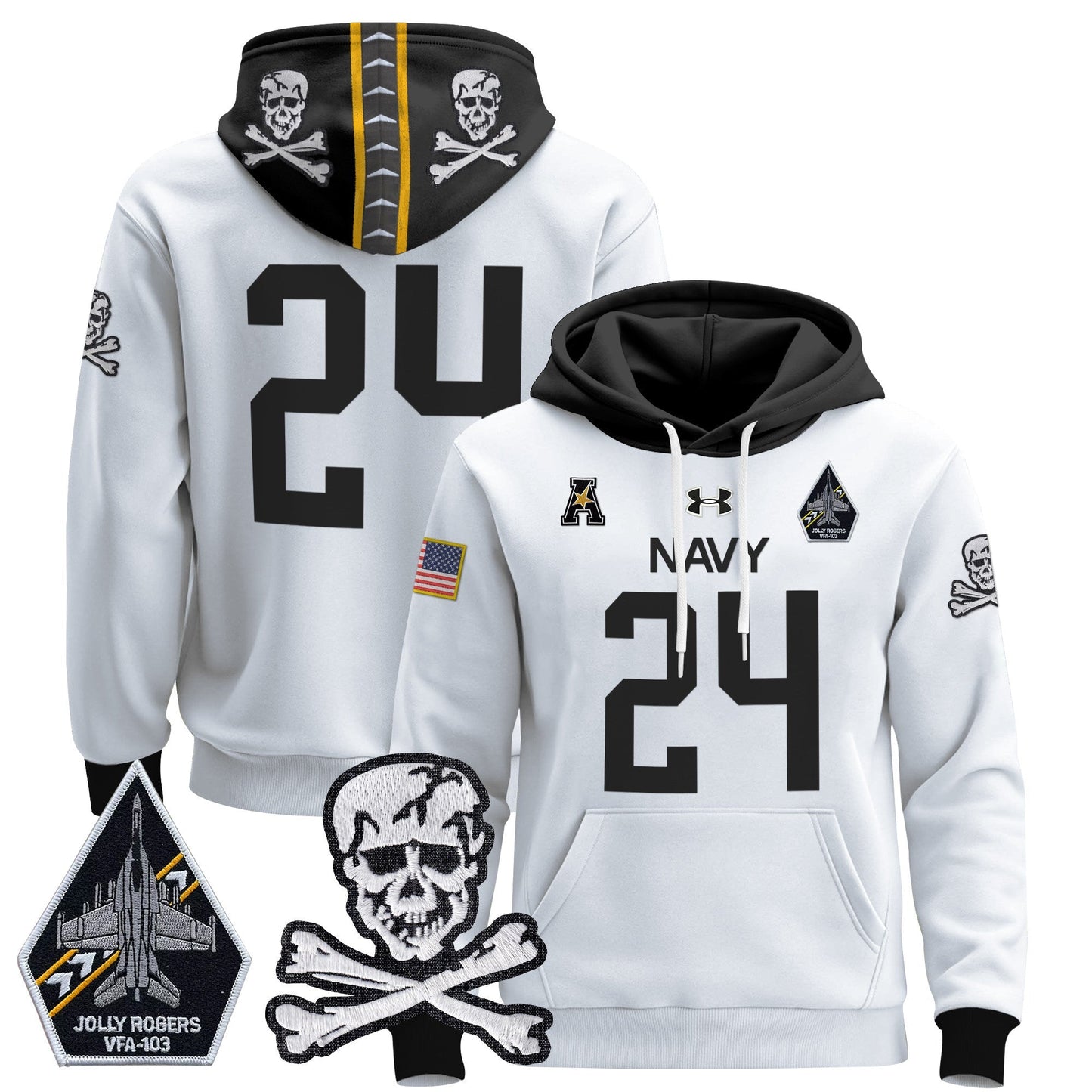 Navy Midshipmen 2024 Pullover Hoodie V2