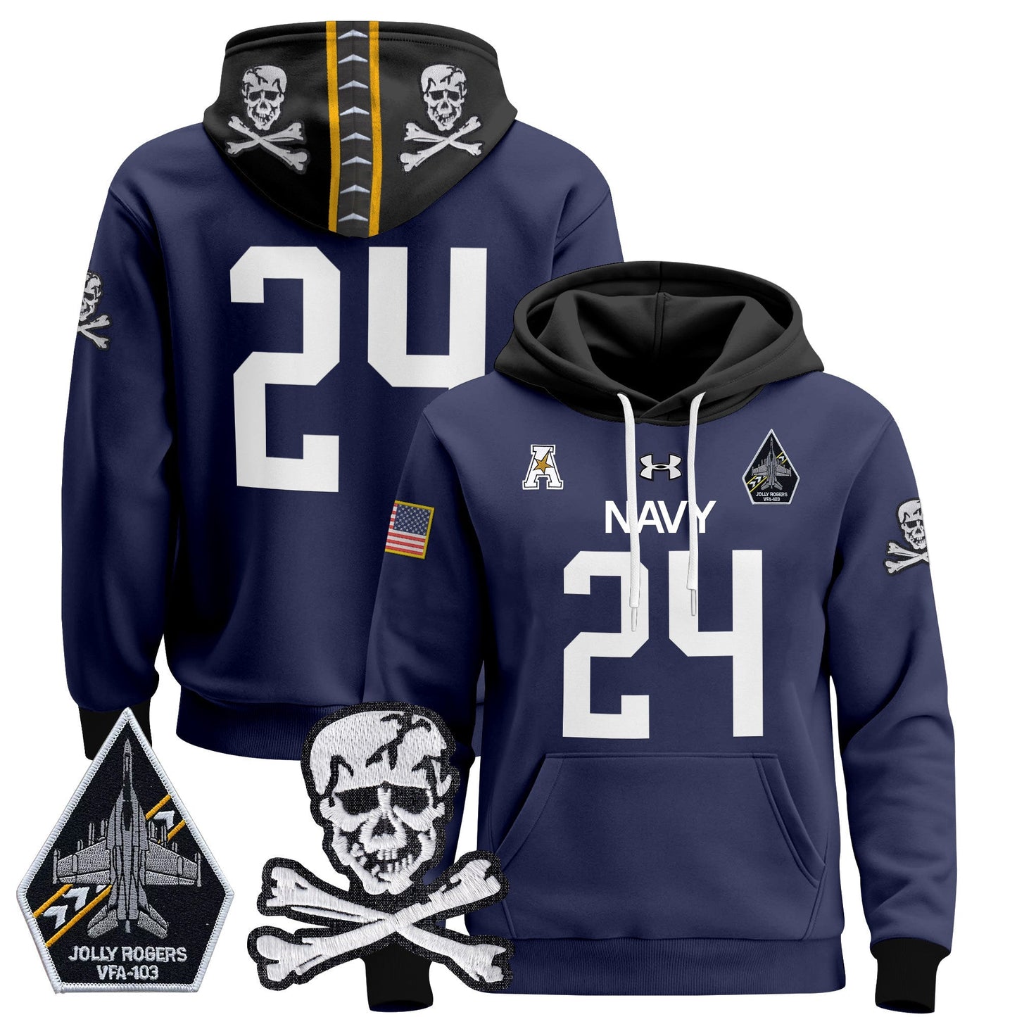 Navy Midshipmen 2024 Pullover Hoodie V2