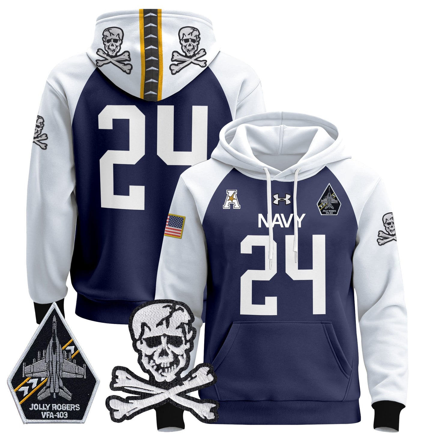 Navy Midshipmen 2024 Pullover Hoodie V2