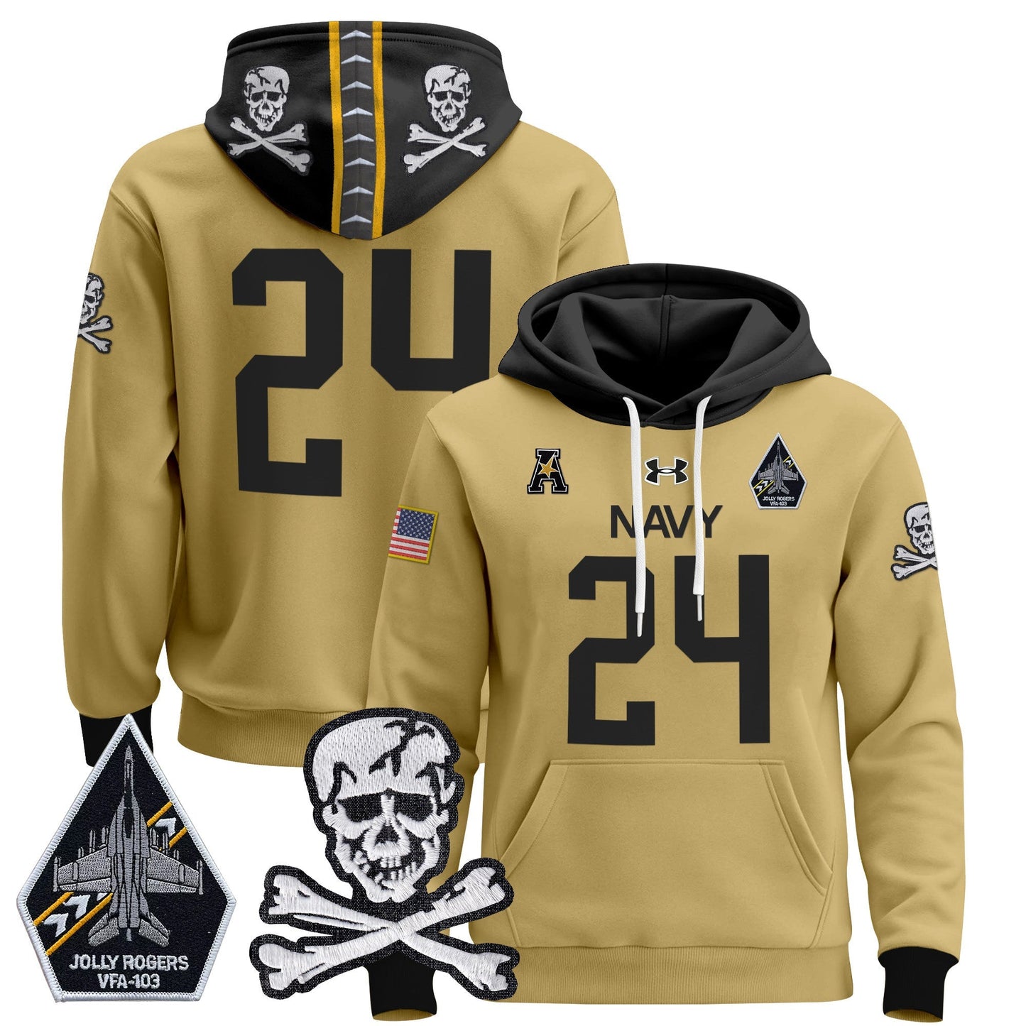 Navy Midshipmen 2024 Pullover Hoodie V2