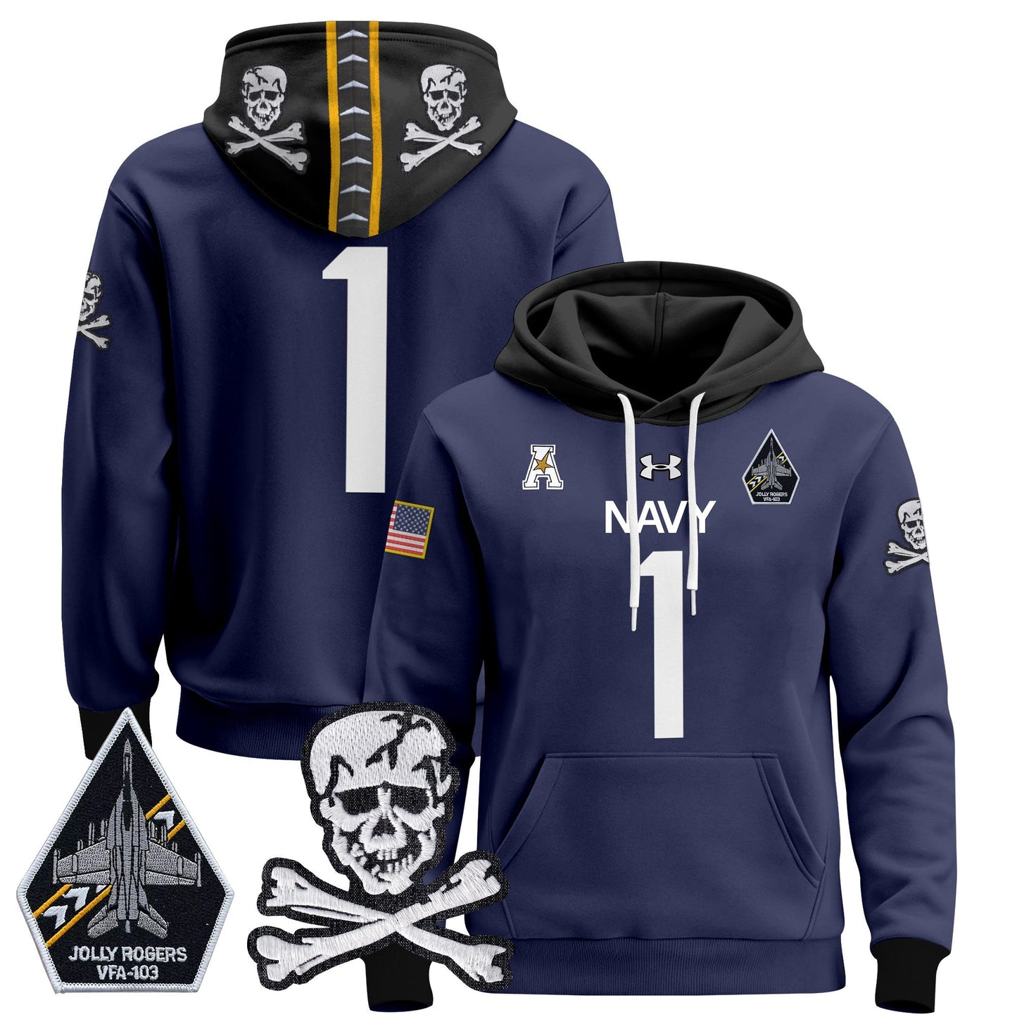 Navy Midshipmen 2024 Pullover Hoodie V2