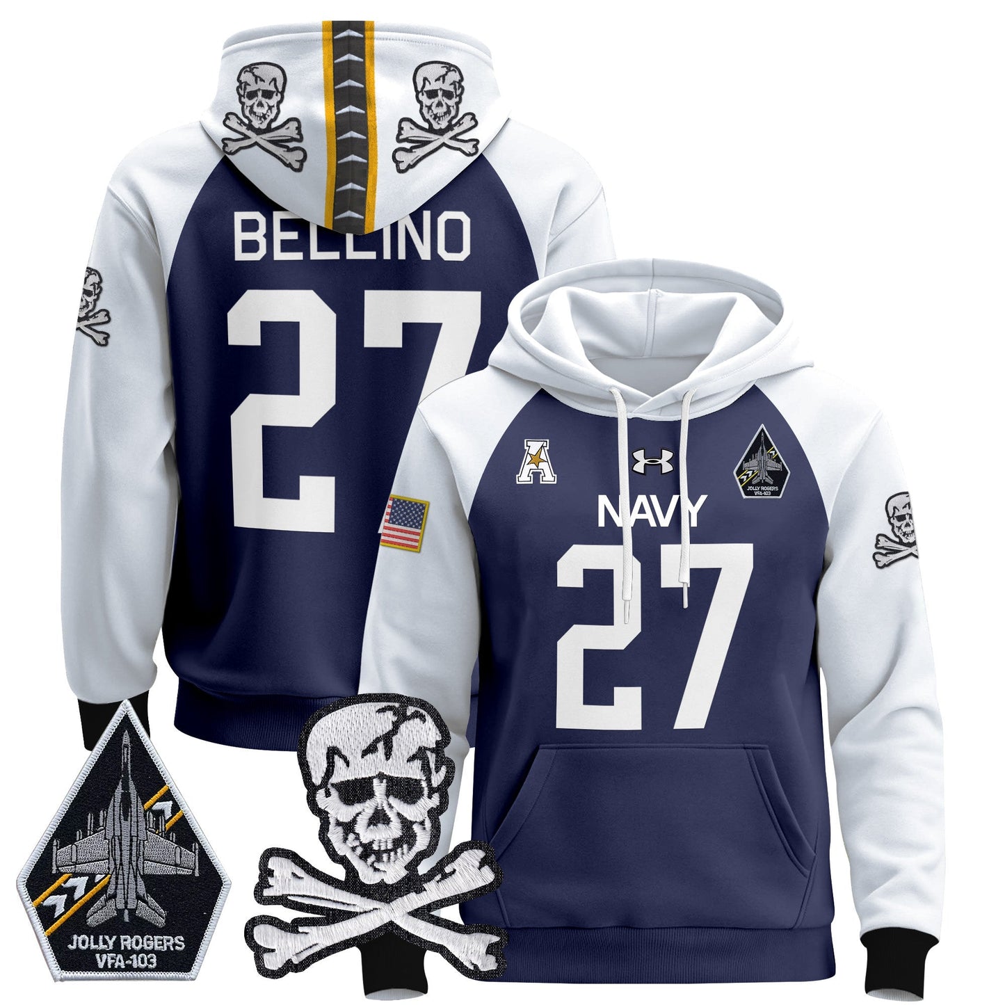Navy Midshipmen 2024 Pullover Hoodie V2