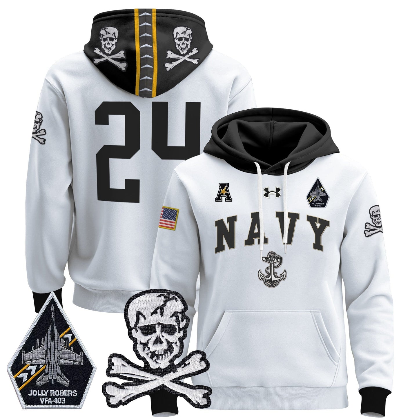Navy Midshipmen 2024 Pullover Hoodie V4
