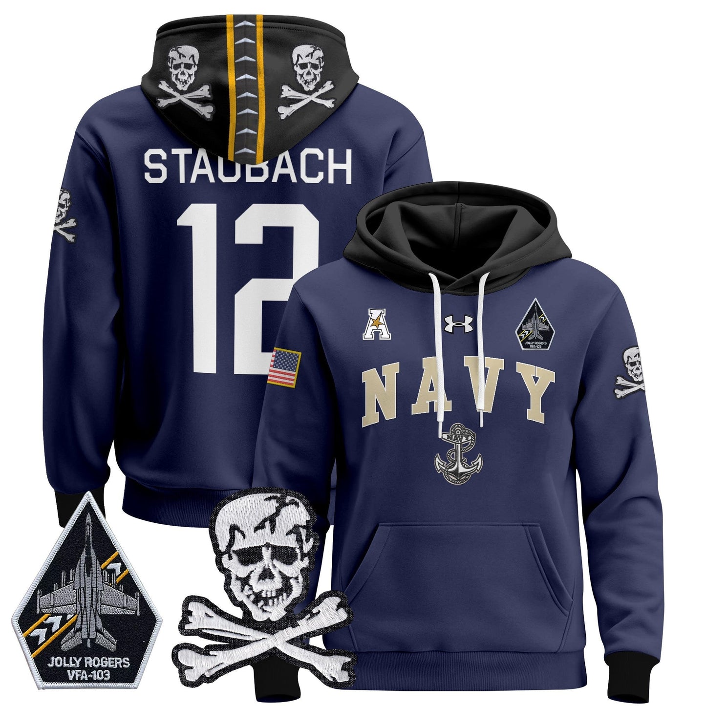 Navy Midshipmen 2024 Pullover Hoodie V4