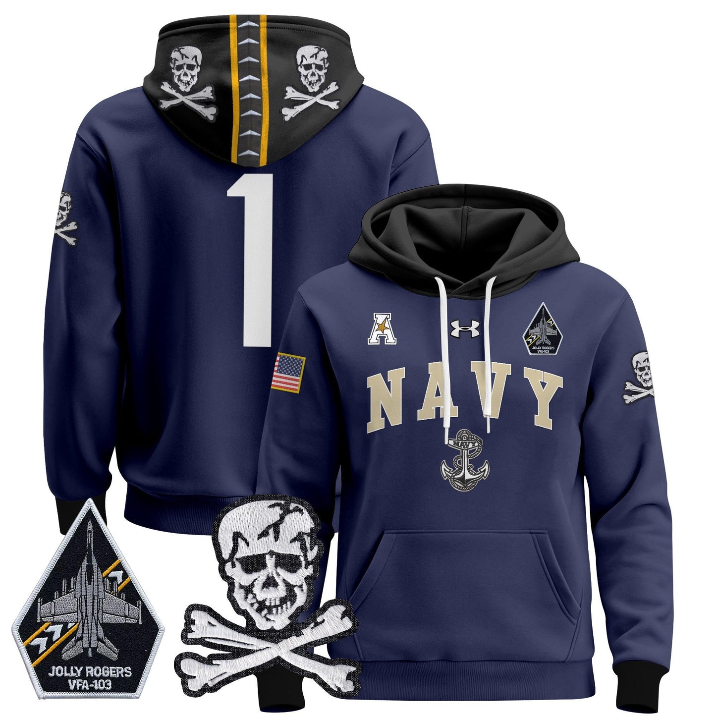 Navy Midshipmen 2024 Pullover Hoodie V4